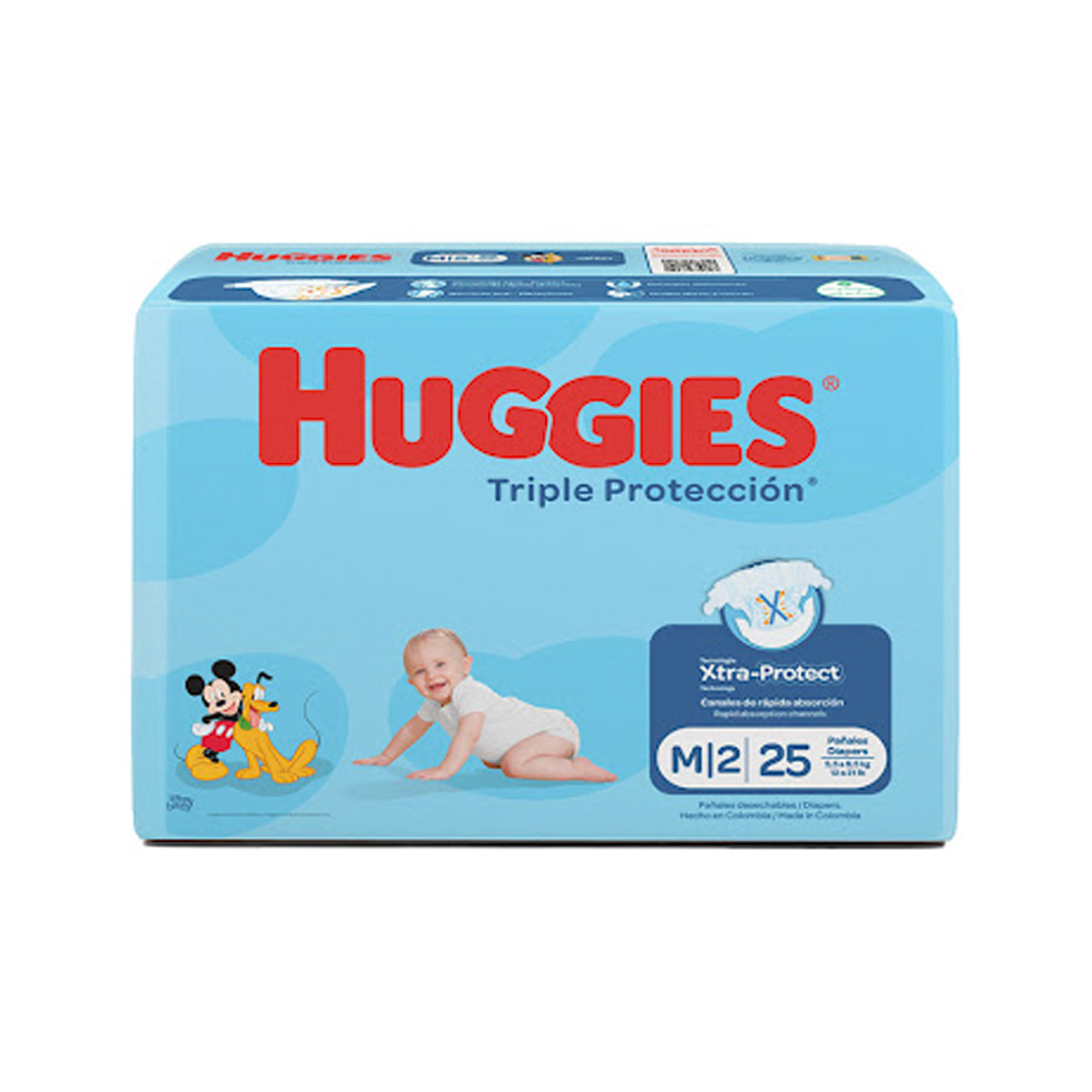 Pañales Desechables Huggies Triple Protección Talla M 25uds