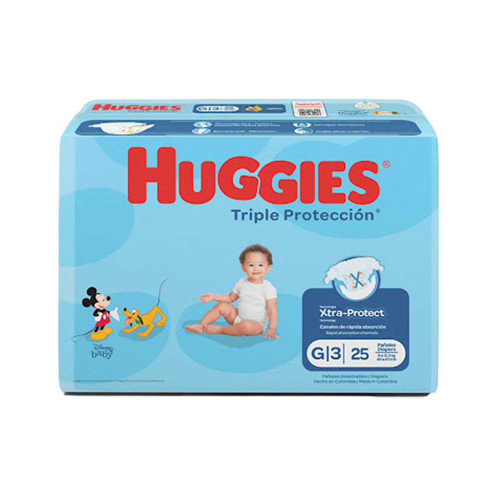 Pañales Desechables Huggies Triple Protección Talla G 25uds