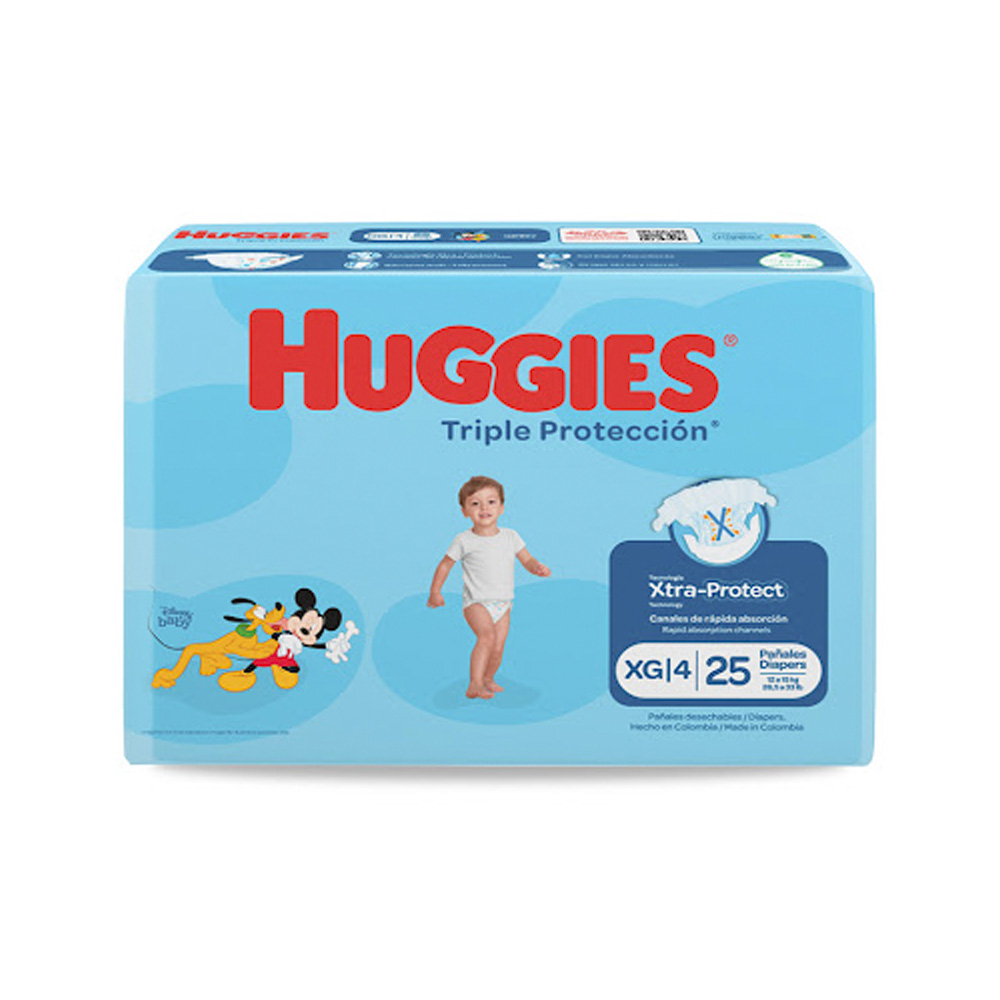 Pañales Desechables Huggies Triple Protección Talla XG 25uds