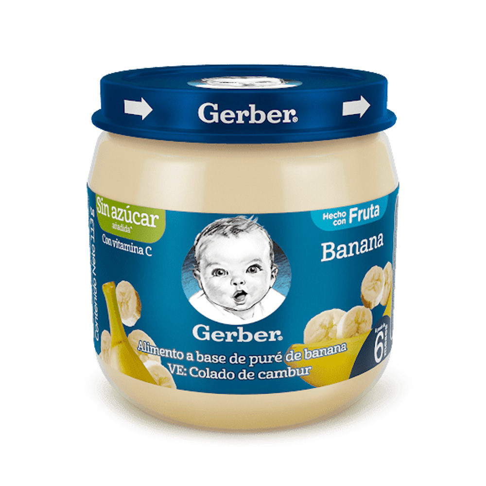 Compota Gerber Banana sin Azúcar 113g