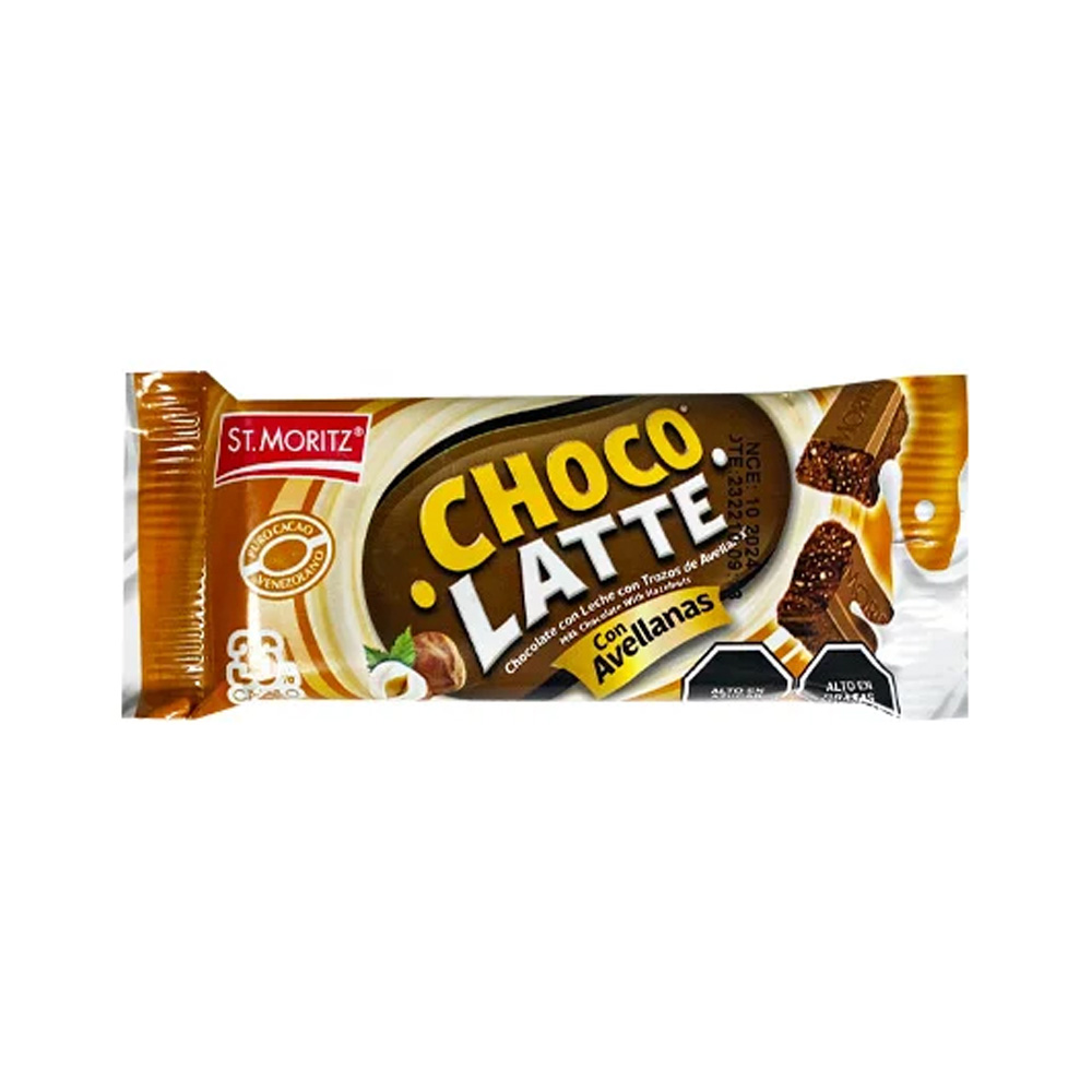 Chocolates St. Moritz Latte Avellanas 32g