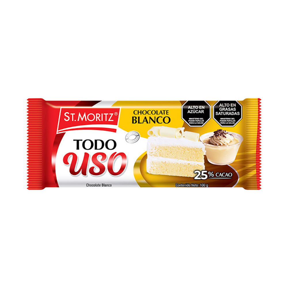 Chocolates St. Moritz Todo Uso Blanco 25% 100g