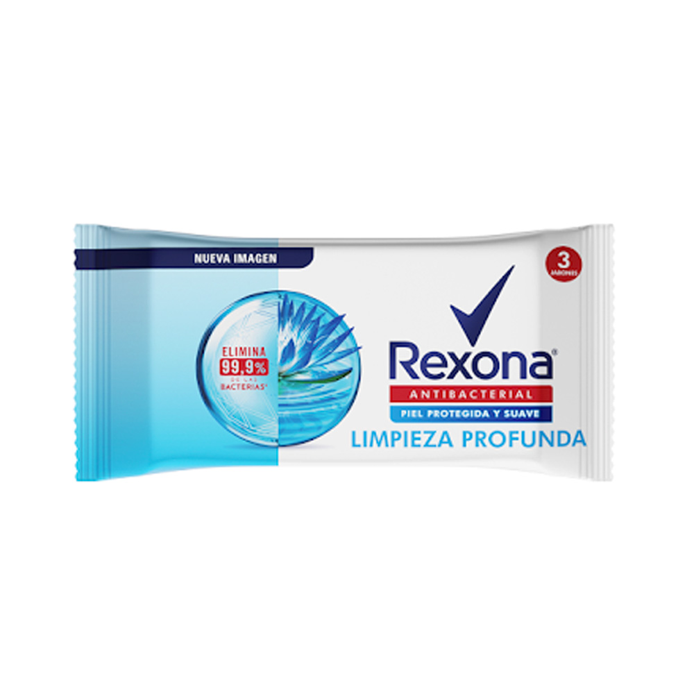 Jabón en Barra Rexona Antibacterial Limpieza Profunda 3x110g