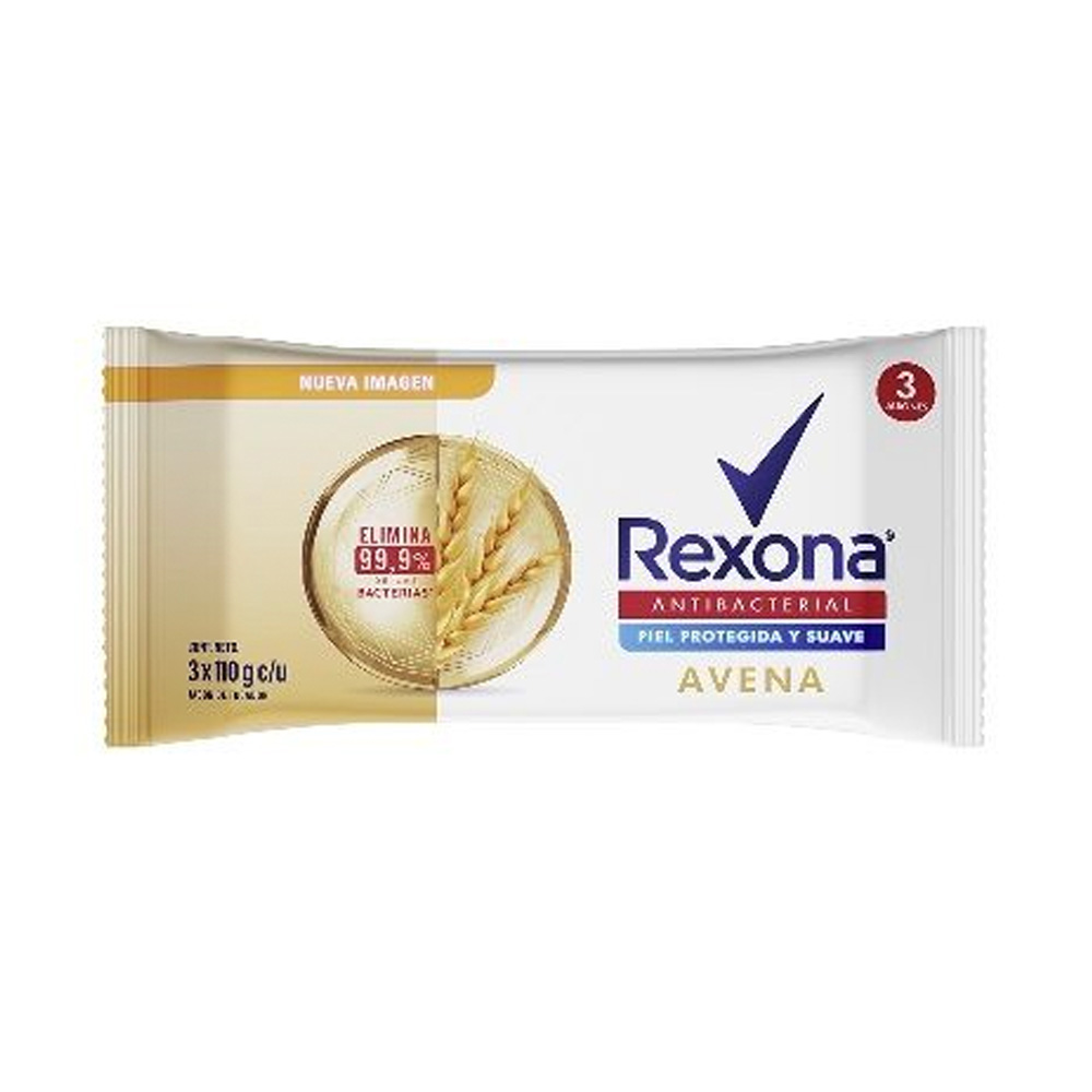 Jabón en Barra Rexona Antibacterial Avena 3x110g