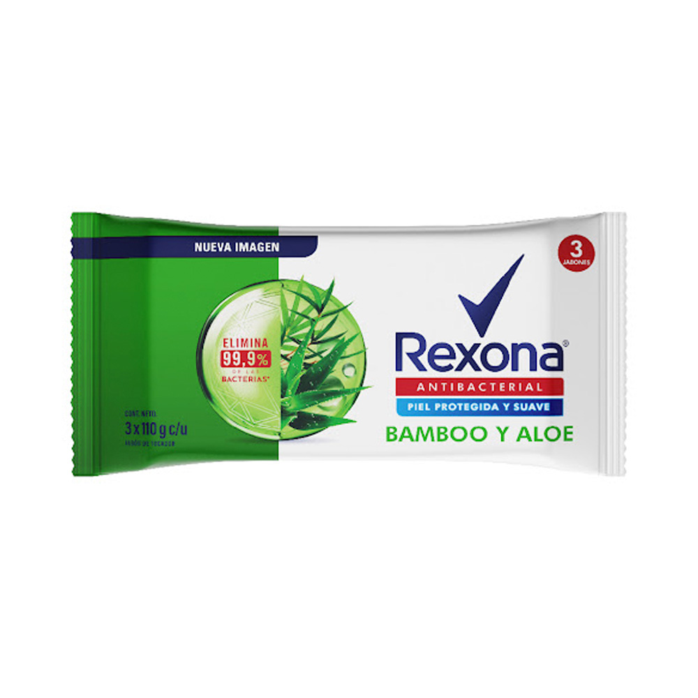 Jabón en Barra Rexona Antibacterial Bamboo 3x110g