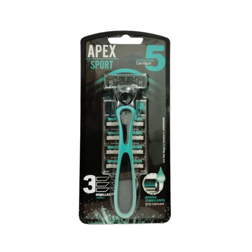 Afeitadora Apex Sport 3hojas 5 Cartuchos