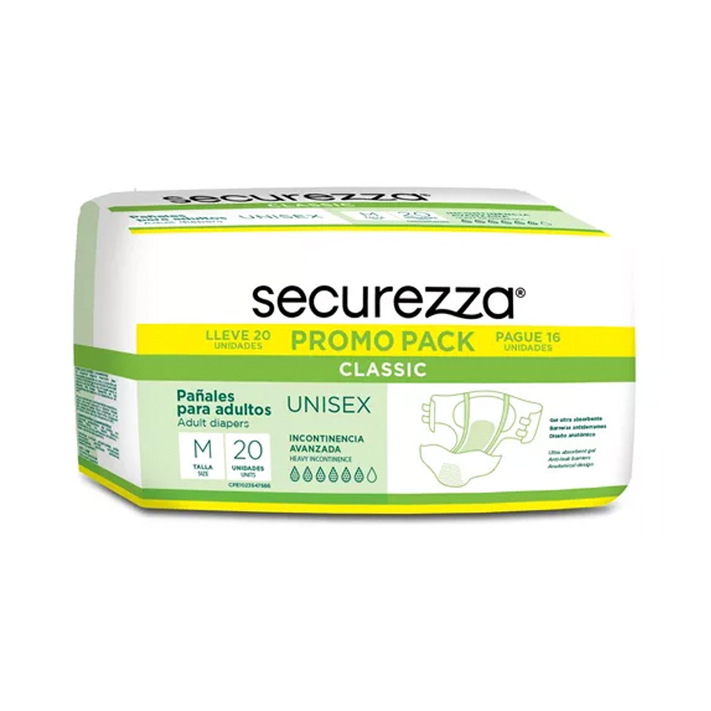 Pañal de Incontinencia Securezza Classic Talla M 20uds