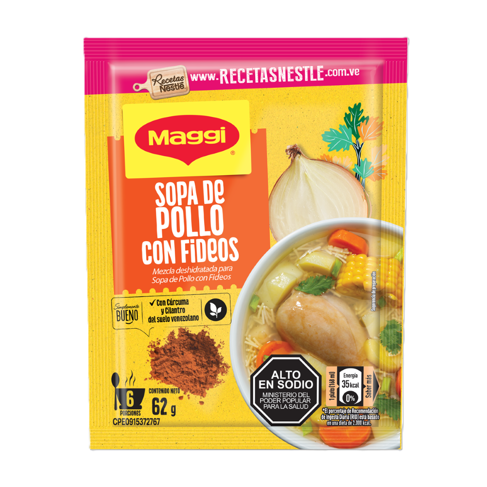 Sopa de Pollo con Fideos Maggi 62g