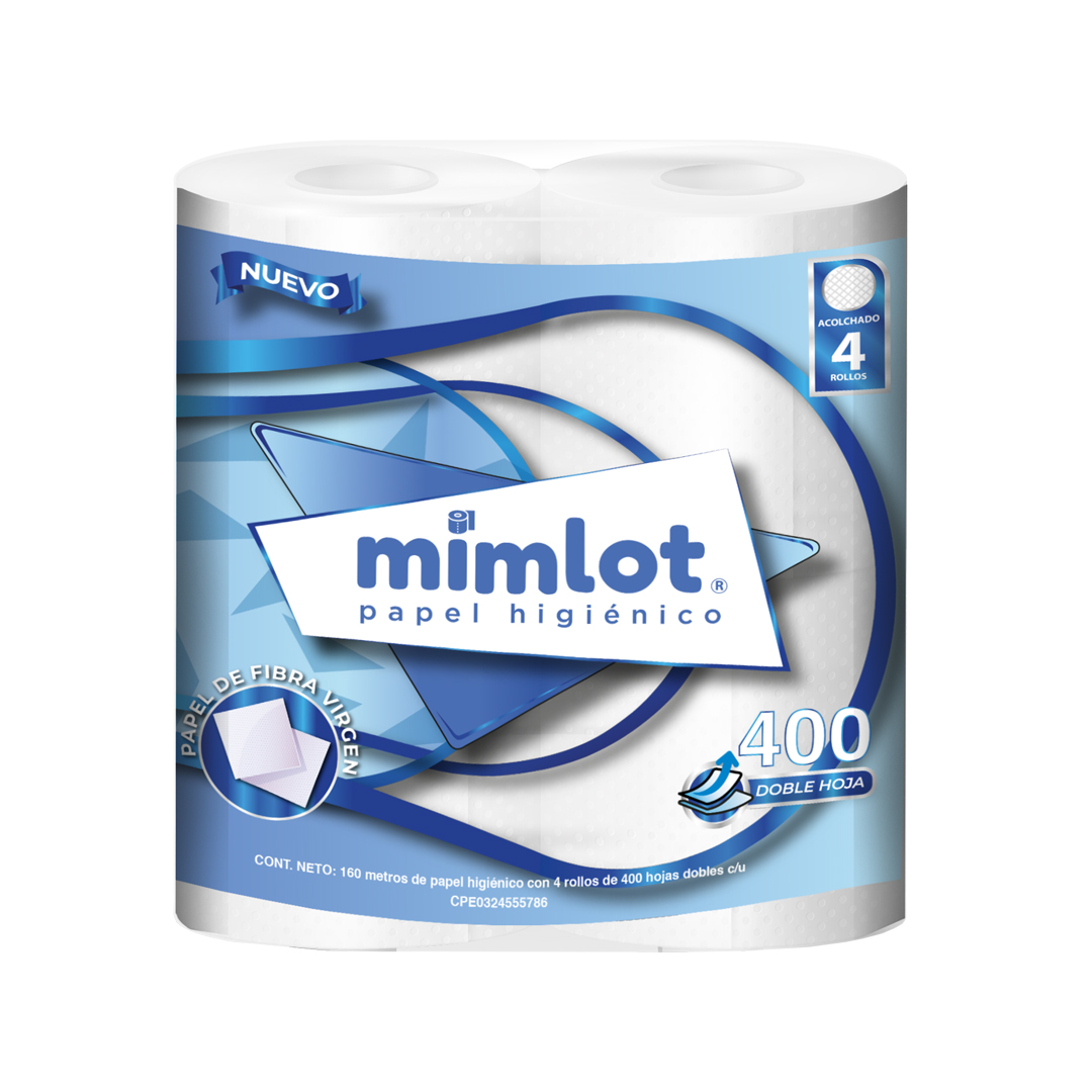 Papel Higiénico Mimlot 4 Rollos x 400 Hojas