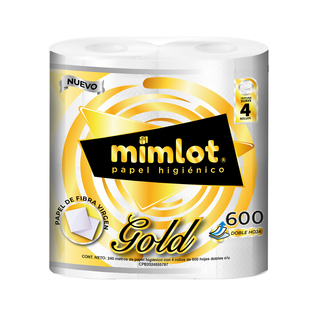 Papel Higiénico Mimlot 4 Rollos x 600 Hojas