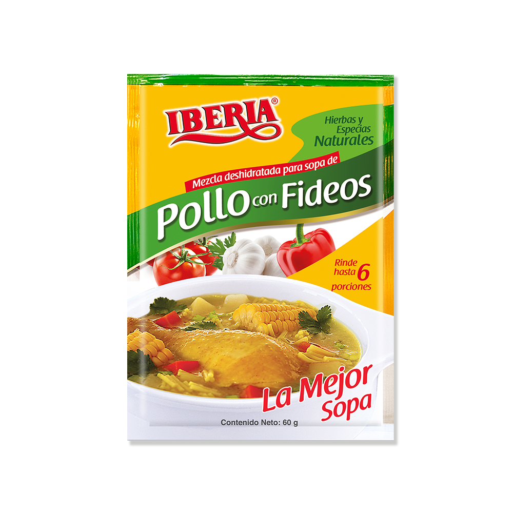 Sopa de Pollo con Fideos Iberia 60g