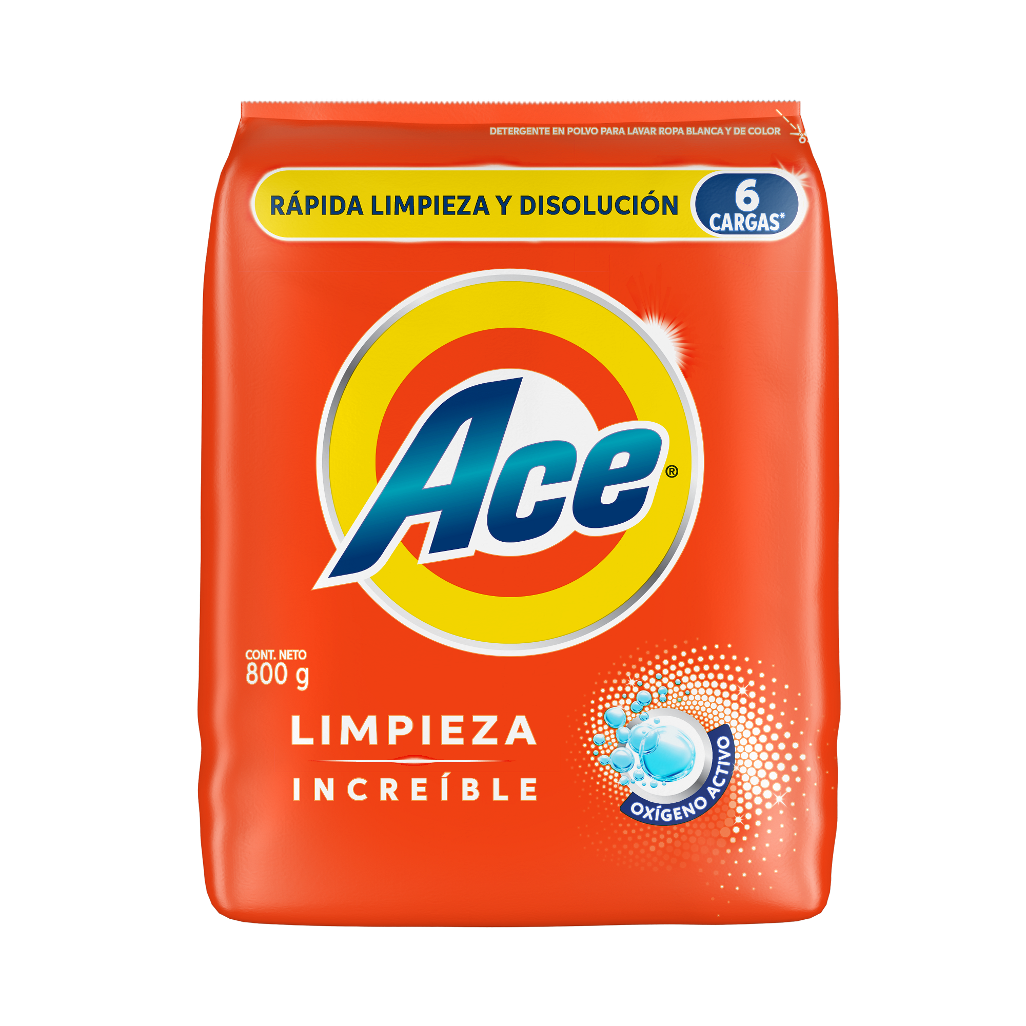 Detergente en Polvo Regular Ace 800gr